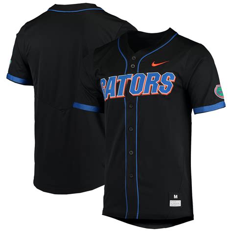 men's nike black florida gators replica full-button baseball jersey|florida nil jerseys.